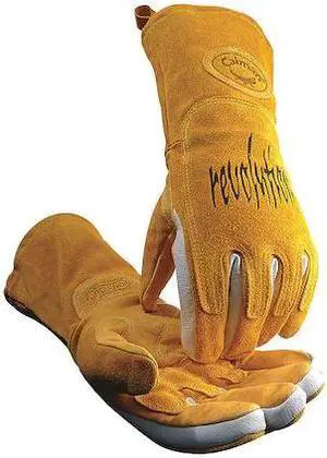 CAIMAN 1812-6 1812 Welding Gloves, Gauntlet Cuff, Wing Thumb, Premium Pigskin,