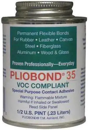 PLIOBOND PBC-35-LV Contact Cement, 35 Series, Tan, 0.5 pt, Can