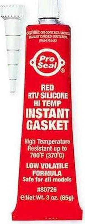PRO SEAL 80726 High Temp., Sensor-Safe RTV Silicone Sealant, 3 oz, Red, Temp