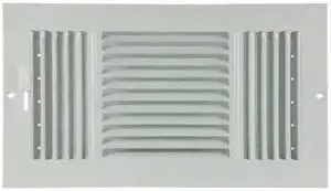 ZORO SELECT 4JRR1 Ceiling/Wall Register, 13-3/4 in W x 7-3/4 in H x 1-1/8 in D,