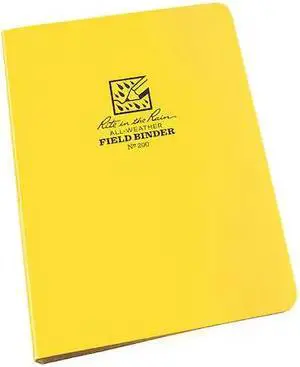 ZORO SELECT 200 1/2" Six Ring Field Round Binder, Yellow/Silver