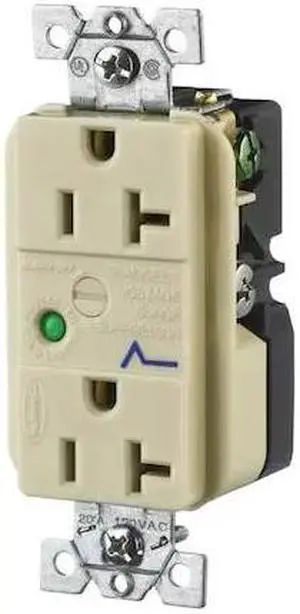 HUBBELL WIRING DEVICE-KELLEMS HBL5362ISA Straight Blade Receptacle, 5-20R, 20