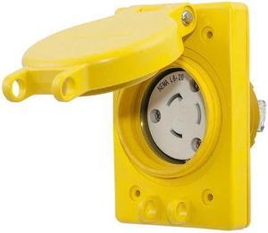 HUBBELL WIRING DEVICE-KELLEMS HBL67W48 Watertight Flanged Locking Receptacle,