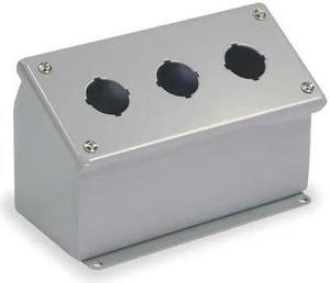 WIEGMANN WPBA3 Pushbutton Enclosure,30mm,3 Holes,Steel