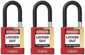 ABUS 20148 Keyed Padlock, Open, Rectangular Steel Body, Hardened Steel Shackle,