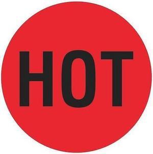 TAPE LOGIC DL1730 Tape Logic® Shipping Label, HOT, 2" x 2", Red/Black, 500/Roll