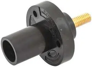 HUBBELL WIRING DEVICE-KELLEMS HBL15MRSBK Receptacle,Single Pin,Male,Blk,Taper