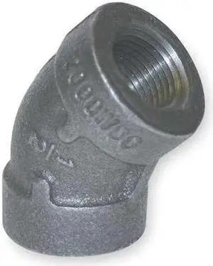 ZORO SELECT 1LBK4 2" FNPT Galvanized 45 Degree Elbow