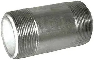 ZORO SELECT 4PFY8 1/2" MNPT x 3" TBE Galvanized Steel Dielectric Nipple Sch 40
