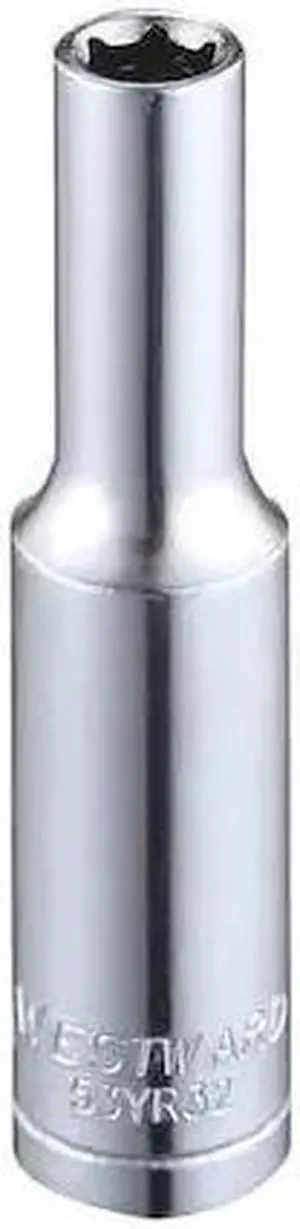 WESTWARD 53YR32 1/4" Drive, Metric Socket, 5mm Socket Sz, 6 Pts