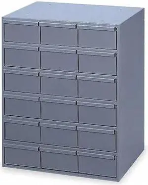 DURHAM MFG 006-95 Drawer Bin Cabinet, 11-5/8 In. D, Gray