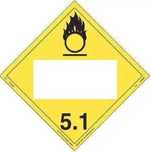 LABELMASTER ZT6 Oxidizer Placard, Blank, Tagboard, PK25