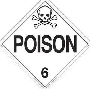 LABELMASTER Z-PVI Poison Placard,Worded,PK25