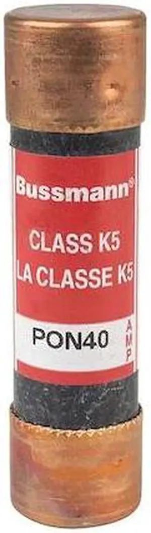 BUSSMANN PON40 40A Cylindrical Time Delay Fiberglass Fuse , 250VAC