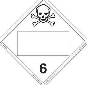 LABELMASTER ZRV5B Toxic Placard,Blank,Rigid,PK25