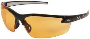 EDGE EYEWEAR DZ114-G2 Zorge G2, Safety Glasses Anti-Scratch, Amber Lens, Black