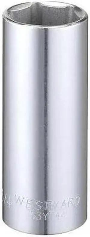 WESTWARD 53YT44 3/8" Drive, SAE Socket, 3/4" Socket Sz, 6 Pts
