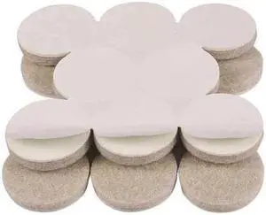 ZORO SELECT 10J989 Felt Pads,Self-Stick,Round,1",PK16