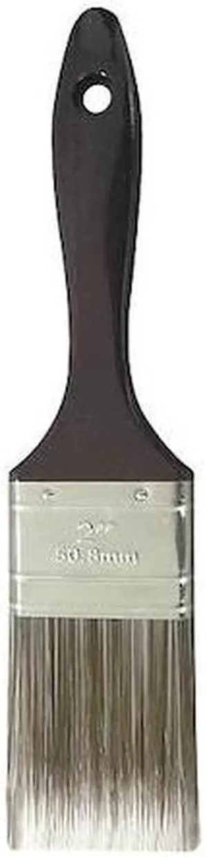 ZORO SELECT 1XRH5 2" Flat Sash Soft, Polyester Bristle, Paint Brush, Plastic
