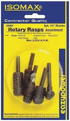 ZORO SELECT 30401 Rotary Rasps,1/4 in.,5 pcs.