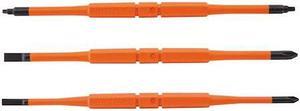 KLEIN TOOLS 13157 Screwdriver Blades, Insulated Double-End, 3-Pack