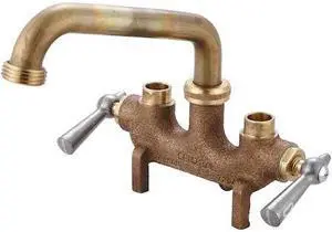 CENTRAL BRASS 80466 Two Handle Laundry Faucet, Direct Sweat, Centerset, Rough