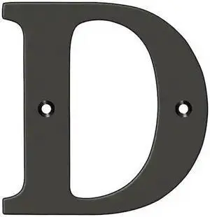 Deltana RL4D-10B 4" Solid Brass Residential Letter D, Oil Rubbed Bronze