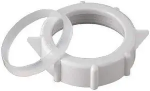 ZORO SELECT 1PPB7 1-1/2" or 1-1/4" " Dia., polypropylene, White/Plastic Finish,