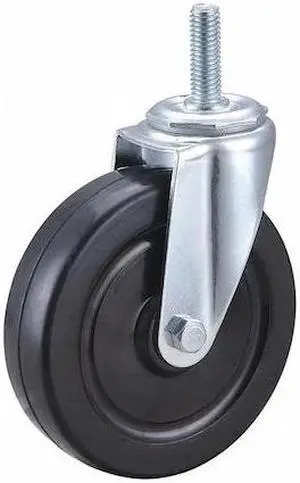 ZORO SELECT 32J971 Swivel Stem Caster,Rubber,5 in.,200 lb.