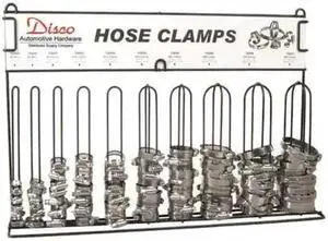 DISCO 8701 Hose Clamp Assortment With Display Case, 100-Piece, Worm Gear, 301