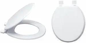 ZORO SELECT 65905 Bidet Toilet Seat With Cover, Wood, Round, White
