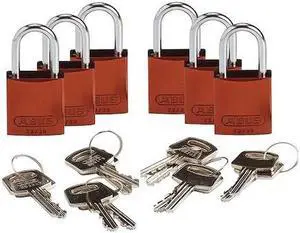 BRADY 133294 Lockout Padlock,KA,Brown,1-7/16"H,PK6