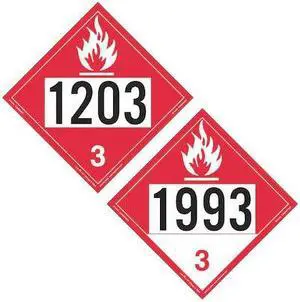 LABELMASTER ZTV0393 Placard1203 Gasoline/1993,PK25