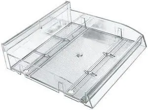 AZAR DISPLAYS 225820 Modular Adjustable Divider Bin Tray (Clear) 12" Wide, PK2