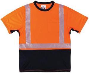 ERGODYNE 8283BK M Orange Performance Hi-Vis T-Shirt Black Bottom
