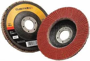 3M CUBITRON 7100104940 Flap Disc,Type 27,4-1/2" dia.,60 Grit