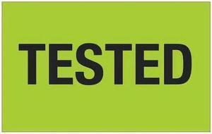 TAPE LOGIC DL1159 Tape Logic® Labels, "Tested", 1 1/4" x 2", Fluorescent Green,