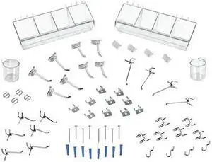AZAR DISPLAYS 900955 64-Piece Small Pegboard Organizer Accessory Kit
