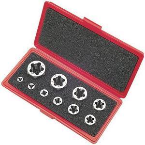 CLE-LINE C67278 10PC Carbon Hexagon Rethreading Die Set 0650 Cle-Line 1/4-20 To