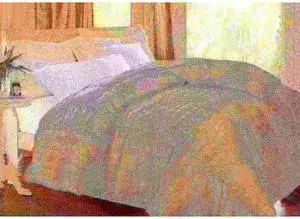 BLUE RIDGE 013420 400 TC Windowpane White Goose Down Comforter, Beige,