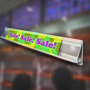 AZAR DISPLAYS 600060 72"L x 2.25" H Clear Flip Up C-Channel, PK5