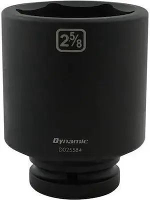 DYNAMIC D025584 1" Drive Deep Socket, Black Phosphate, Tools 2-5/8" X 1" Drive,