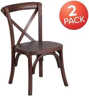 FLASH FURNITURE 2-XU-X-MAH-KID-GG HERCULES Series Kids Mahogany Cross Back Chair