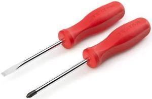 TEKTON DRV42001 Hard-Handle Screwdriver Set, 2-Piece (No 2, 1/4 in.)