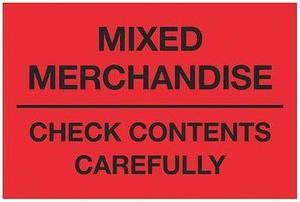 TAPE LOGIC DL1621 Tape Logic® Labels, "Mixed Merchandise Check Contents