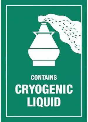 Tape Logic DL1490 3 x 4.25 in. - Contains Cryogenic Liquid Labels, Green & White - Roll of 500