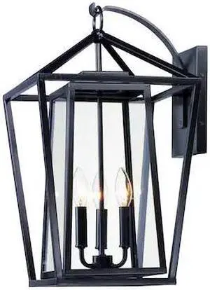 MAXIM LIGHTING 3176CLBK Artisan 3-Light 12" Wide Black Outdoor Wall Sconce MAXIM LIGHTING 3176CLBK Artisan 3-Light 12" Wide Black Outdoor Wall Sconce