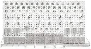 AZAR DISPLAYS 900988-WHT 125-Piece Pegboard Organizer Kit (2 - 24"x24")