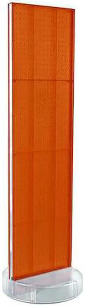 AZAR DISPLAYS 700780-ORG 2 Sided-Orange Pegboard Floor Display On A Revolving