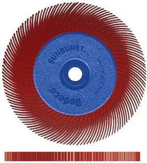 DEDECO 1880 Sunburst Radial Bristle Discs 6 in X 1/2 in Curved Tc Red 220 Grit